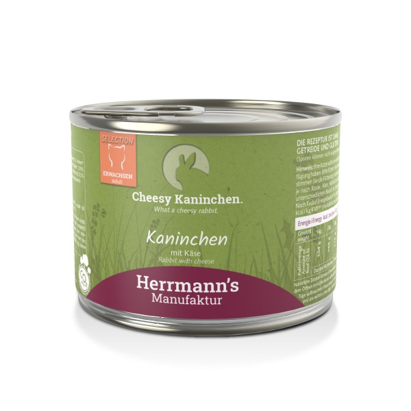 Herrmann's Katzen Dose - Kaninchen und Käse - 200g Katzen Nassfutter