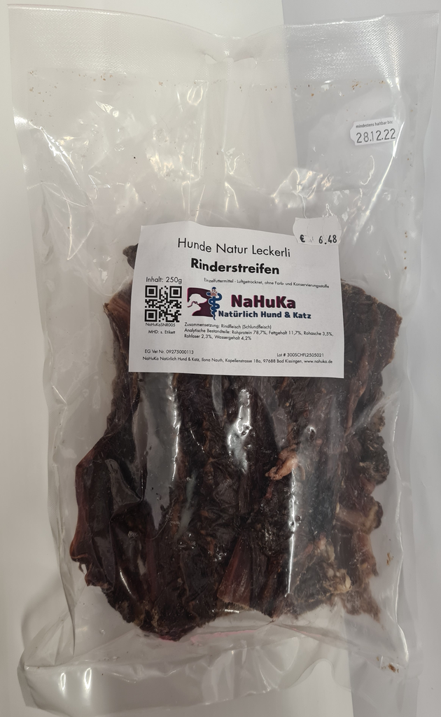 NaHuKa Natur Leckerli - Rinderstreifen 250g