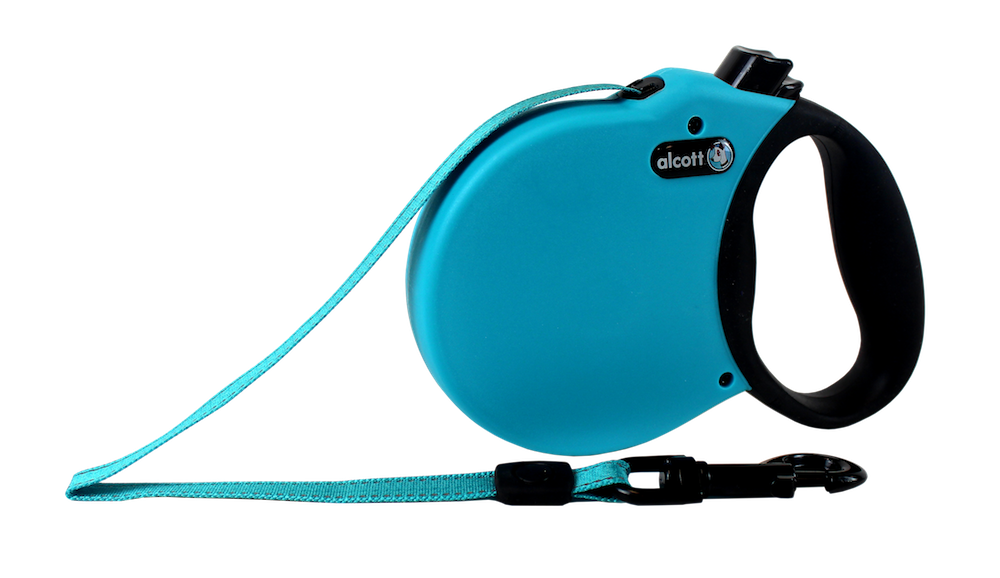 Alcott Adventure Automatik-Rollleine L blau 5m Gurt für Hunde bis 50kg 