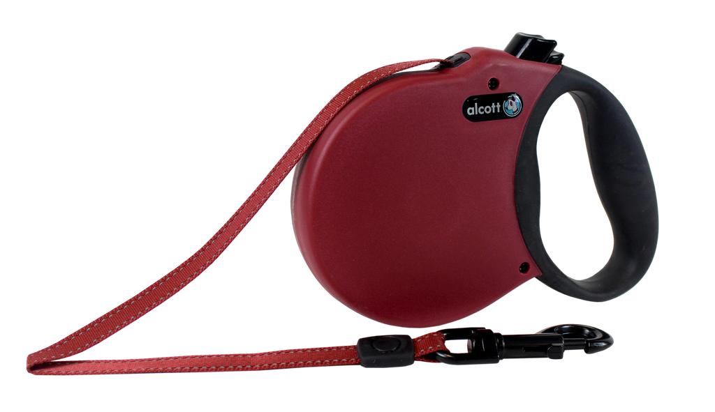 Alcott Adventure Automatik-Rollleine L rot 5m Gurt für Hunde bis 50kg