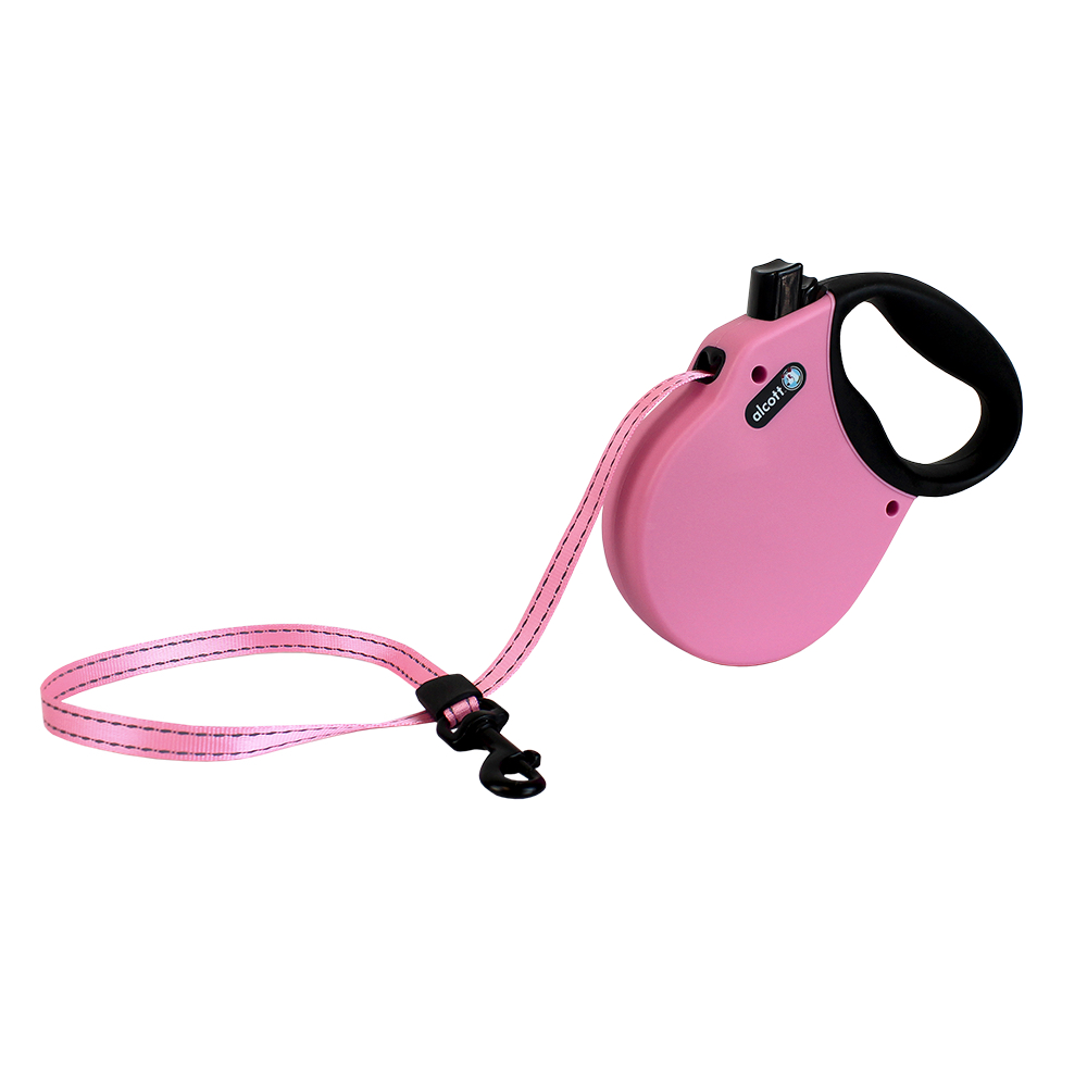 Alcott Adventure Automatik-Rollleine M pink 5m Gurt für Hunde bis 30kg