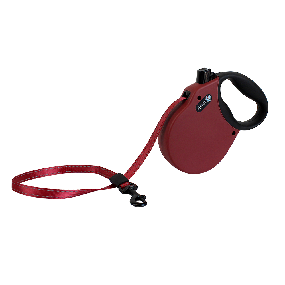 Alcott Adventure Automatik-Rollleine M rot 5m Gurt für Hunde bis 30kg