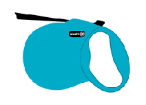 Alcott Wanderer Automatik-Rollleine M blau 5m Gurt für Hunde bis 30kg