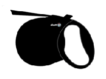 Alcott Wanderer Automatik-Rollleine M schwarz 5m Gurt für Hunde bis 30kg