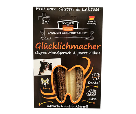 QCHEFS Glücklichmacher für Hunde 4Stk / 91g - Zahnpflege