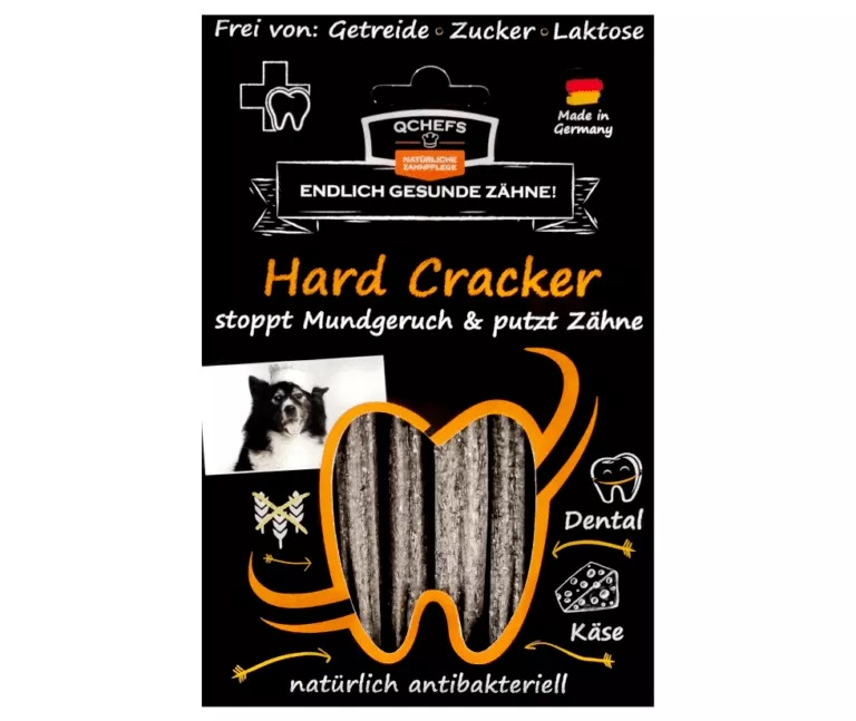 QCHEFS Hard Cracker für Hunde - 4 Stk / 72g - Zahnpflege