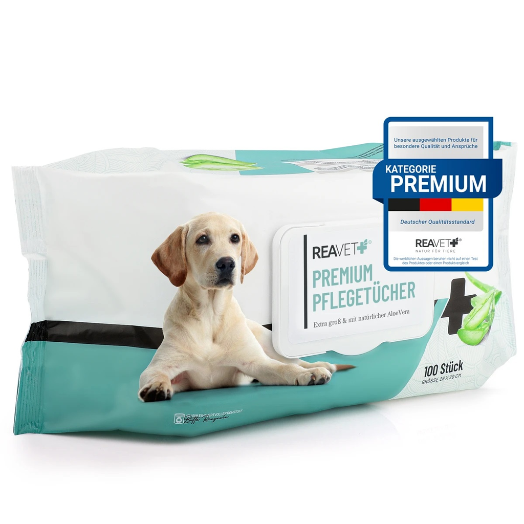 REAVET Premium Pflegetücher 100 Stück für Hunde
