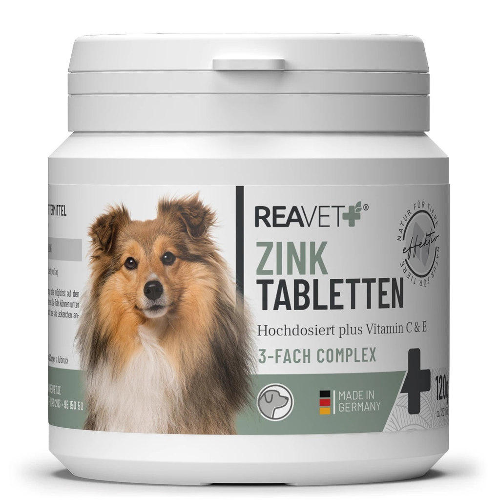 REAVET Zink mit Vitamin C und E 120 Stück Tabletten für Hunde