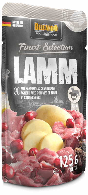 BELCANDO® Finest Selection - Lamm mit Kartoffel & Cranberries 125g Frischebeutel