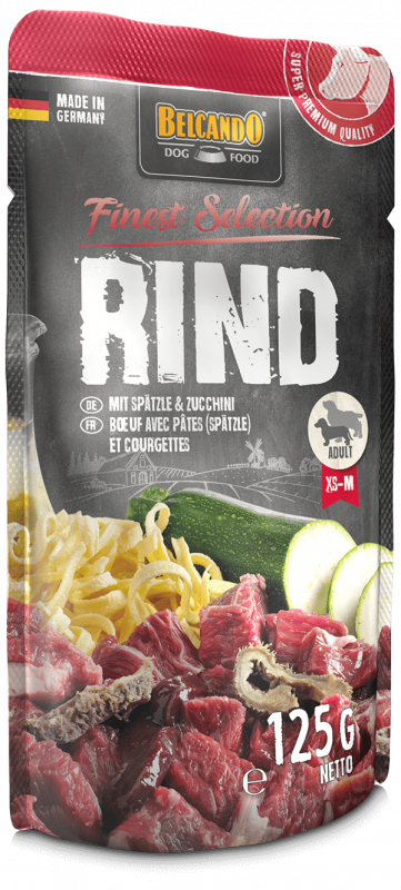 BELCANDO® Finest Selection - Rind mit Spätzle & Zucchini 125g Frischebeutel