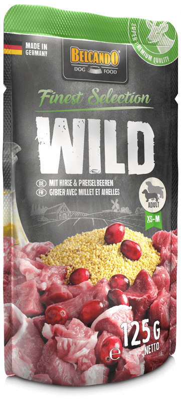 BELCANDO® Finest Selection - Wild mit Hirse & Preiselbeeren 125g Frischebeutel