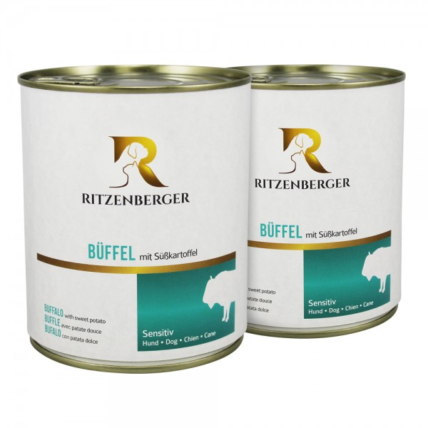 Ritzenberger Hunde Menü Dose -  Sensitiv Büffel mit Süßkartoffel 800g - Hundefutter