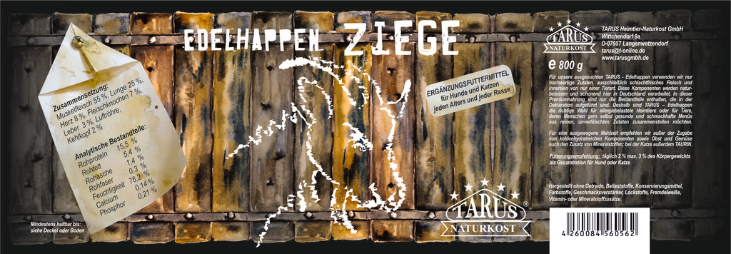 Tarus Edelhappen Ziege 800g pur - Reinfleischdose