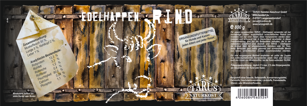 Tarus Edelhappen Rind 800g pur - Reinfleischdose