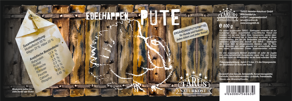Tarus Edelhappen Pute 800g pur - Reinfleischdose
