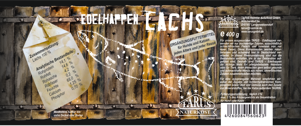Tarus Edelhappen Lachs 400g pur - Reinfleischdose