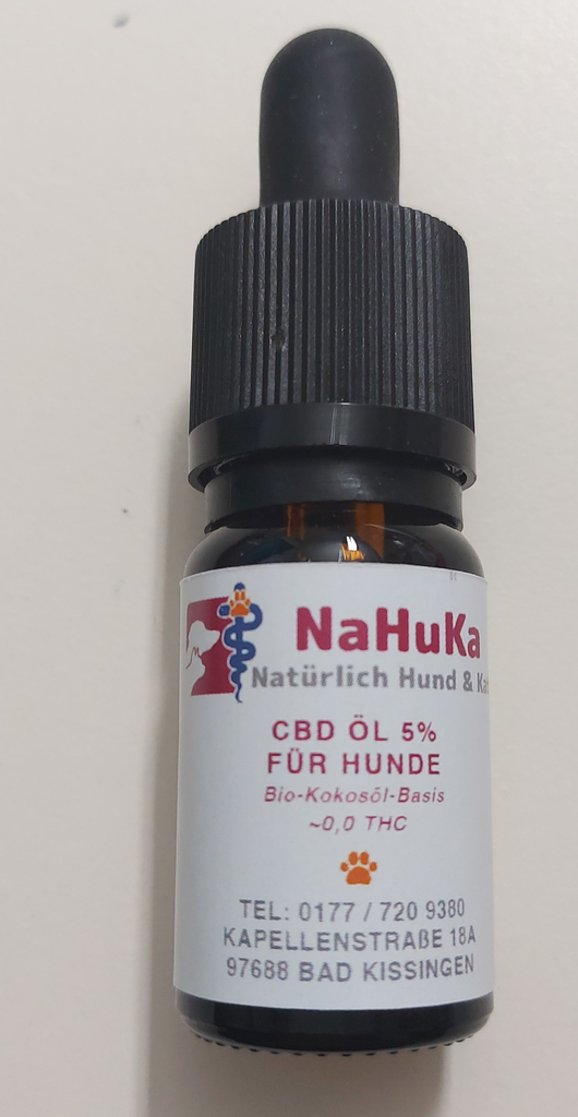 NaHuKa Premium CBD-Öl 5% für Hunde 10ml - BIO mit hohem Reinheitsgrad