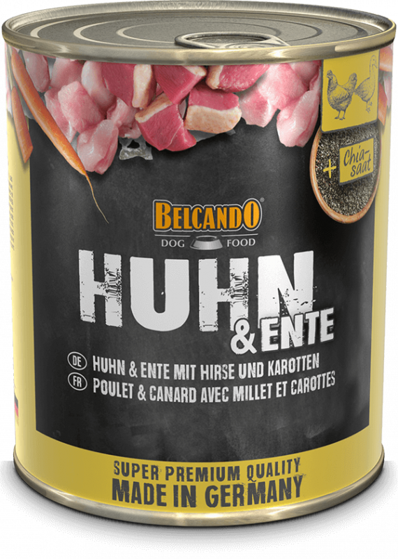 BELCANDO® Dose 800g Huhn & Ente mit Hirse & Karotten
