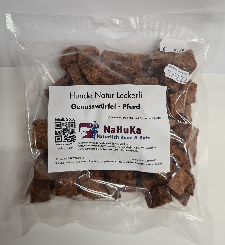 NaHuKa Natur Leckerli - Genusswürfel Pferd 250g