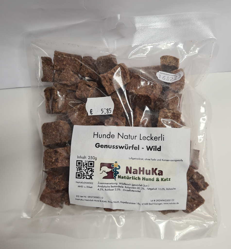 NaHuKa Natur Leckerli - Genusswürfel Wild 250g