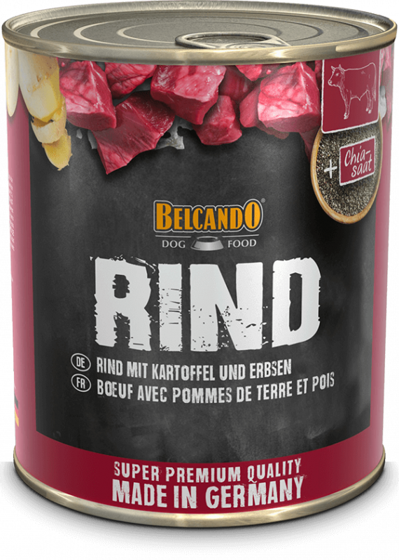 BELCANDO® Dose 800g Rind mit Kartoffeln & Erbsen