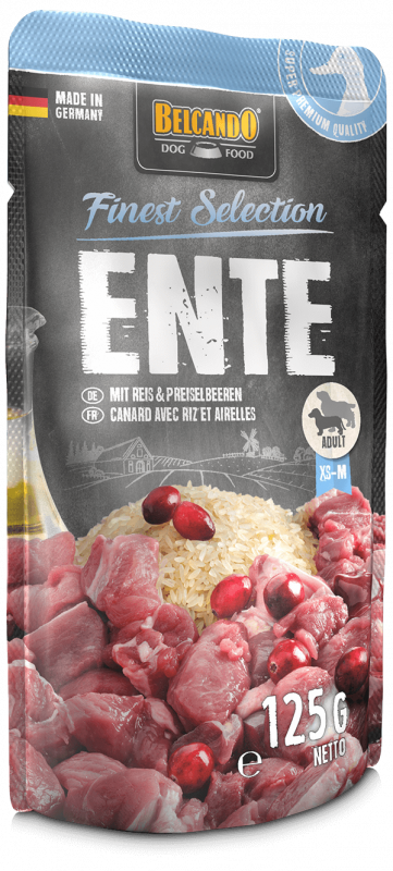 BELCANDO® Finest Selection - Ente mit Reis & Preiselbeeren 125g Frischebeutel