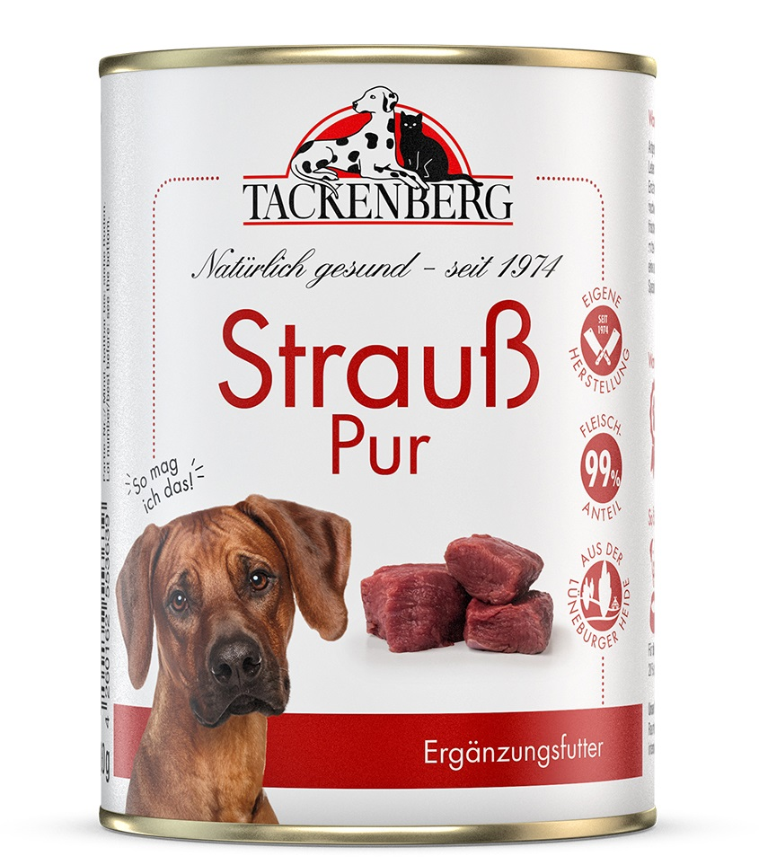 Tackenberg Reinfleisch - Dose Strauß pur 400g - Nassfutter