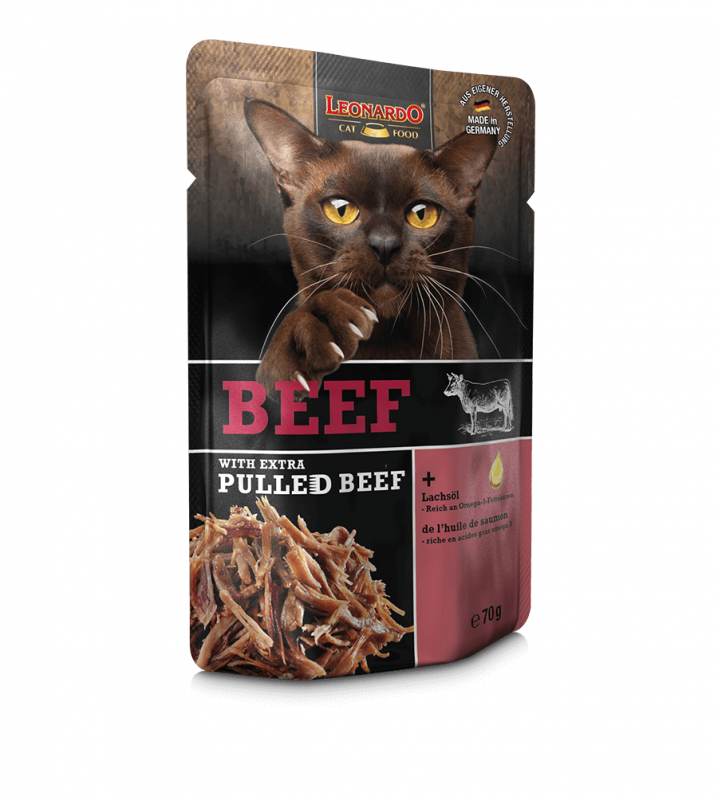 LEONARDO® Pouches + extra pulled Beef  - Beef 70g