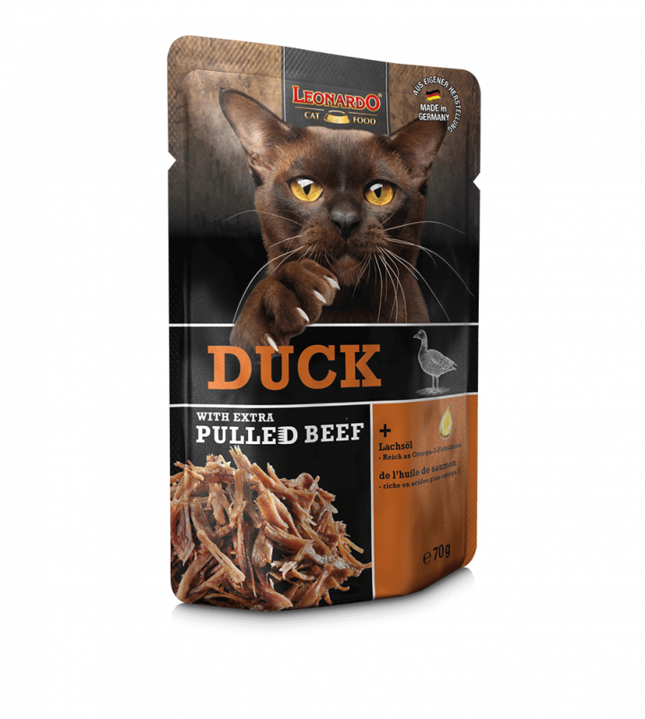 LEONARDO® Pouches + extra pulled Beef - Duck 70g