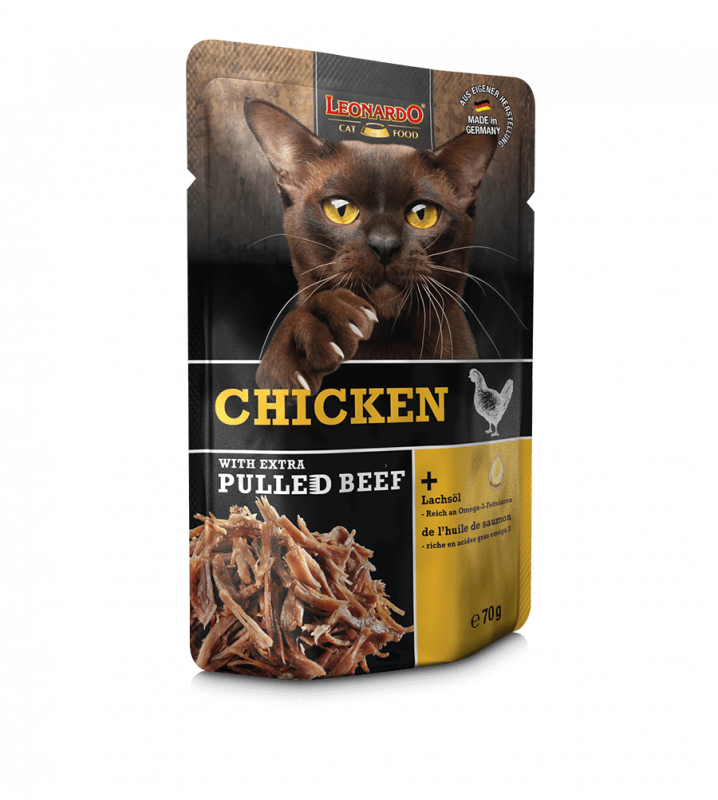LEONARDO® Pouches + extra pulled Beef - Chicken 70g