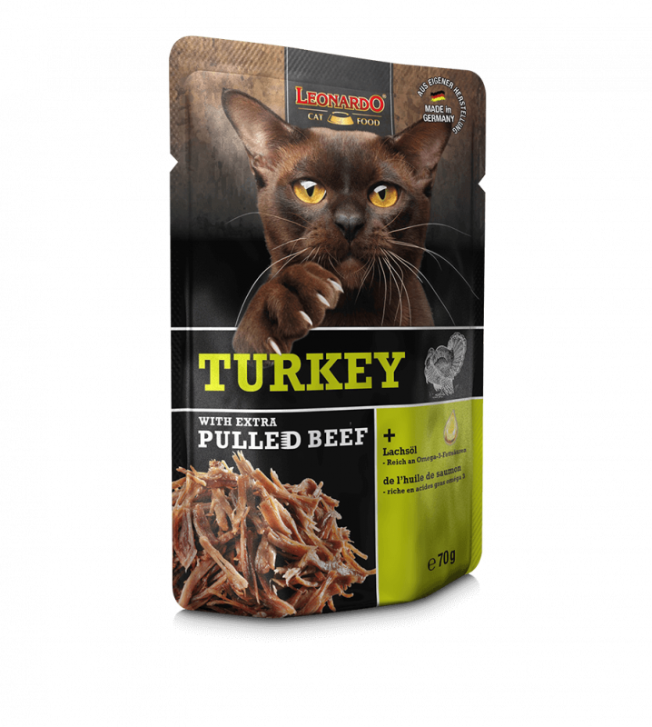 LEONARDO® Pouches + extra pulled Beef - Turkey 70g
