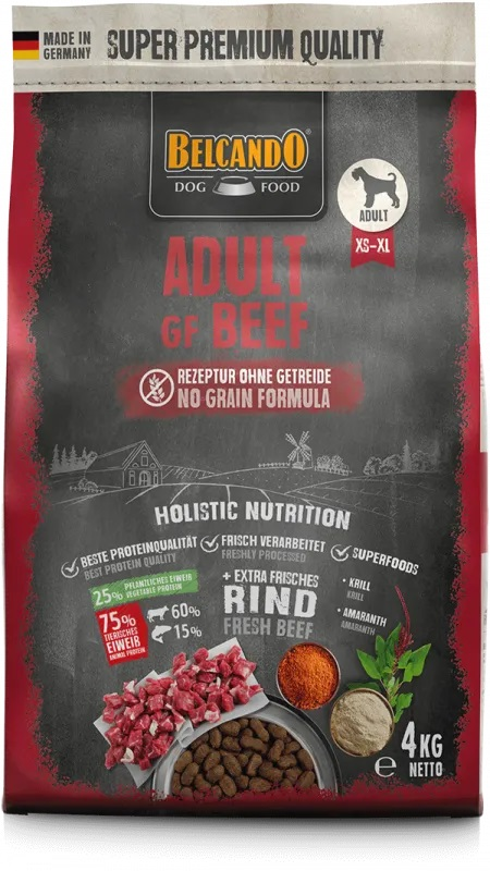 BELCANDO® Trockenfutter Adult GF Beef 4kg für Hunde