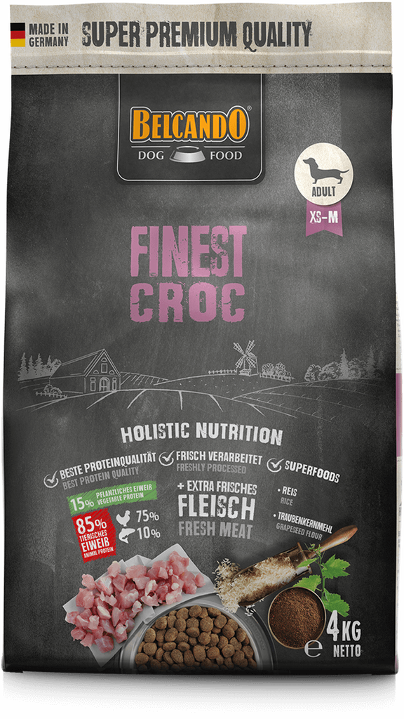 BELCANDO® Trockenfutter Finest Croc 4kg für Hunde 