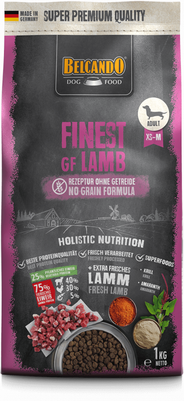 BELCANDO® Trockenfutter Finest GF Lamb 1kg für Hunde
