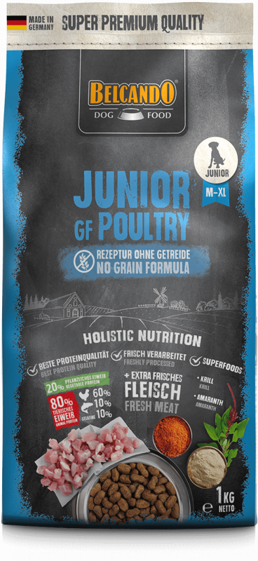 BELCANDO® Trockenfutter Junior GF Poultry 1kg für Junior Hunde