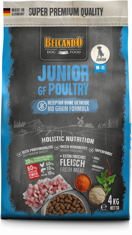 BELCANDO® Trockenfutter Junior GF Poultry 4kg für Junior Hunde