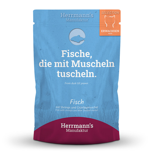 [HM009792] Herrmann's Katzen Pouches - Fisch mit Shrimps und Grünlippmuschel - 100g Katzen Nassfutter