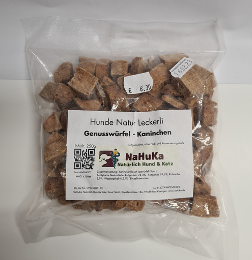 [NaHuKaSNK002] NaHuKa Natur Leckerli - Genusswürfel Kaninchen - 250g
