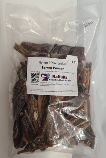 [NaHuKaCLP250] NaHuKa Natur Leckerli - Lammpansen 250g