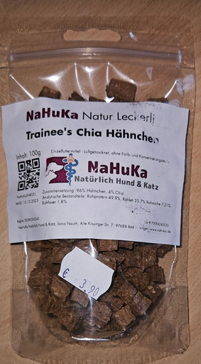[NaHuKaSNH001c] NaHuKa Natur Leckerli - Trainee's Chia Hähnchen 100g