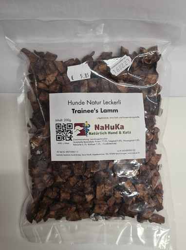 [NaHuKaSNS003] NaHuKa Natur Leckerli - Trainee's Lammlunge 200g 