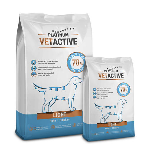 [PVTL5x3] Platinum VetActive Trockennahrung Light 15kg für Hunde