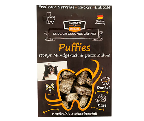 [QCP300] QCHEFS Puffies für Hunde 65g - Zahnpflege