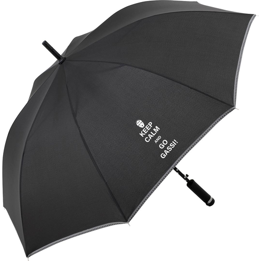 [NaHuKaRE01d] Regenschirm - hochwertig für Hundeliebhaber/innen - Keep Calm - mit abnehmbaren Kotbeutelhalter