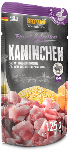 [P0000869] BELCANDO® Finest Selection - Kaninchen mit Hirse & Süsskartoffel 125g Frischebeutel