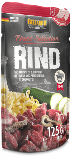 [P0000872] BELCANDO® Finest Selection - Rind mit Spätzle & Zucchini 125g Frischebeutel
