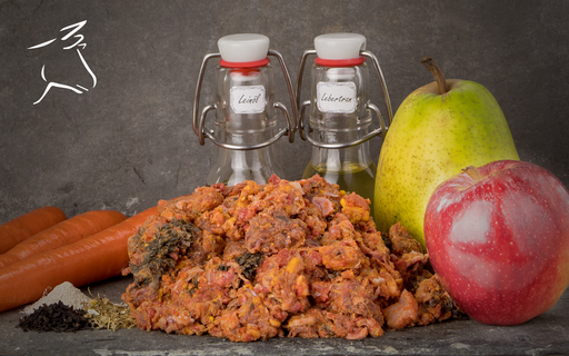 [Bel3105] BARF Büffelfleisch 500g - Komplettmenü für Hunde