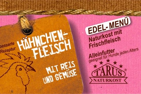 [P0008047] Tarus Naturkost Hund - Edel Menü Dose: Hähnchen mit Reis & Gemüse 200g