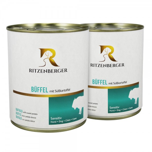 [P0008070] Ritzenberger Hunde Menü Dose -  Sensitiv Büffel mit Süßkartoffel 800g - Hundefutter