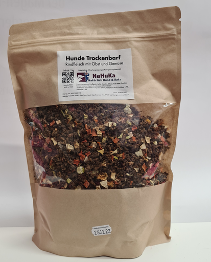[NaHuKaTBR001] NaHuKa Trockenbarf Rindfleisch mit Obst & Gemüse 1kg